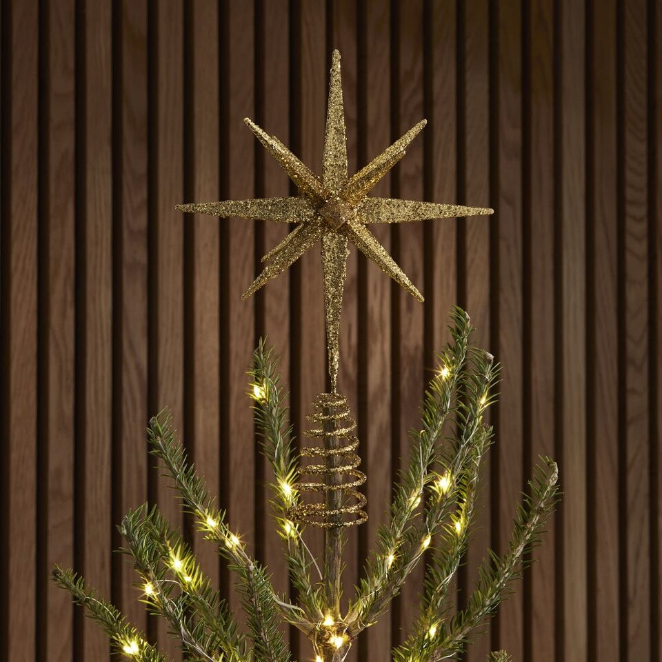 Kraft & Glitter Gem Starburst Tree Topper Gold West Elm Australia